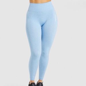 Gymshark Seamless Leggings Adapt Light Blue Marl Size Medium High Waisted